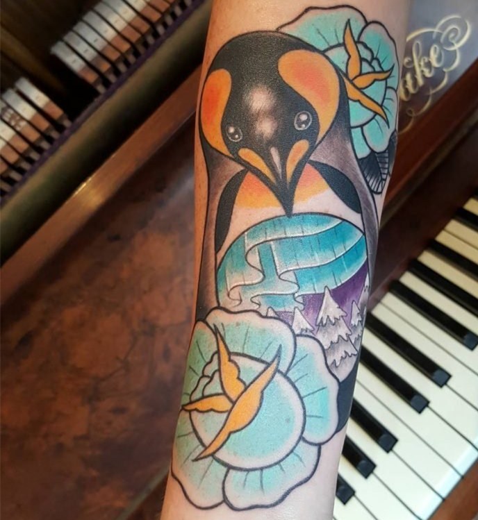 企鹅纹身图   形象呆萌的企鹅纹身图案