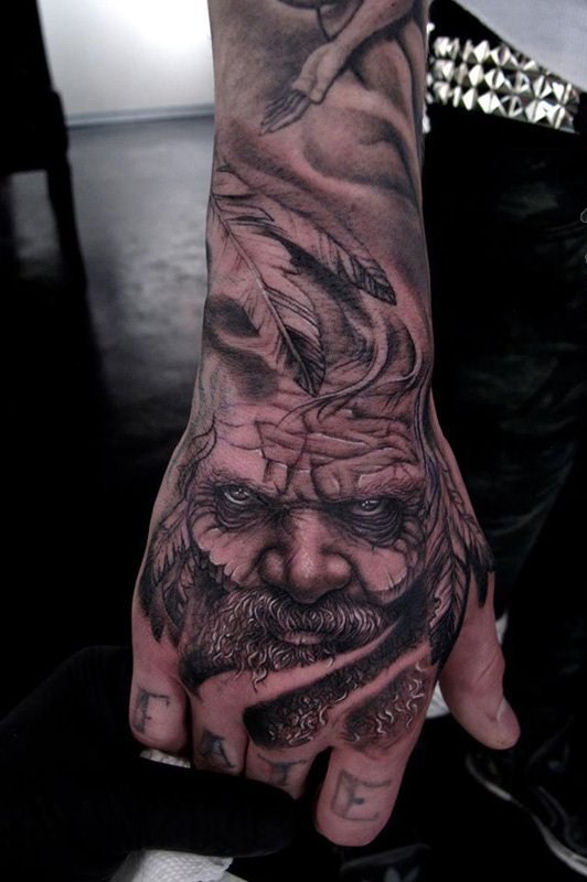 手部纹身图   创意十足的手部纹身图案