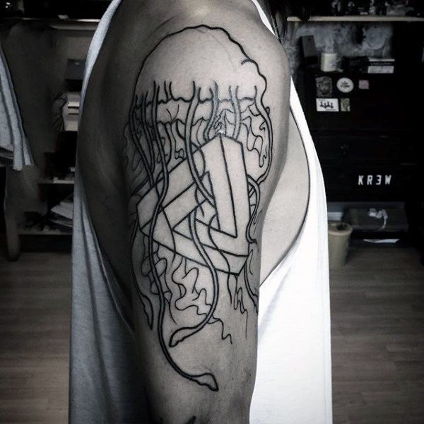 水母纹身图案   多款裙带飘飘的水母纹身图案