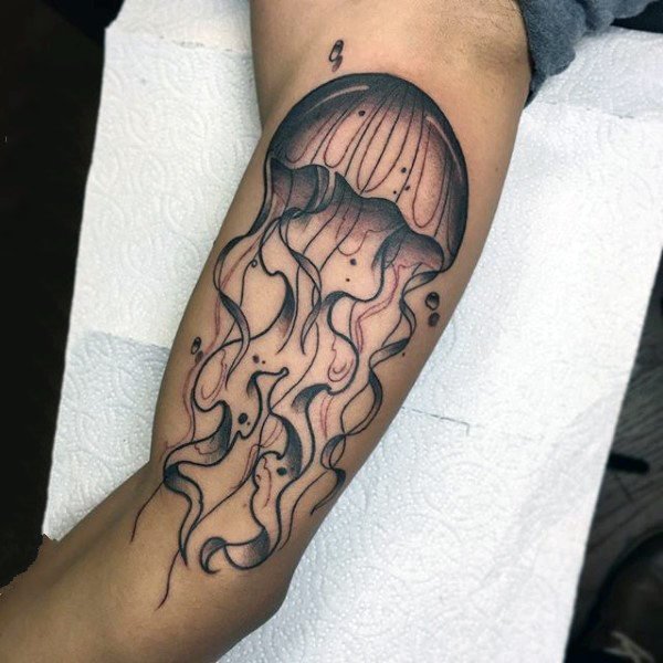 水母纹身图案   多款裙带飘飘的水母纹身图案