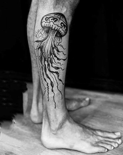 水母纹身图案   多款裙带飘飘的水母纹身图案