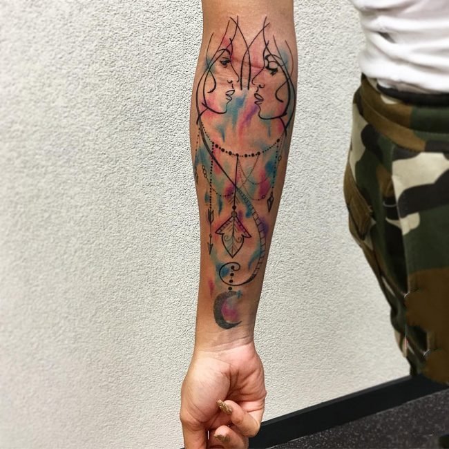 纹身双子座   创意而又百变的双子座纹身图案