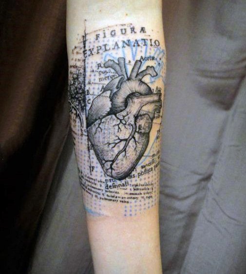 心脏纹身图案   多款黑色色调的心脏纹身图案