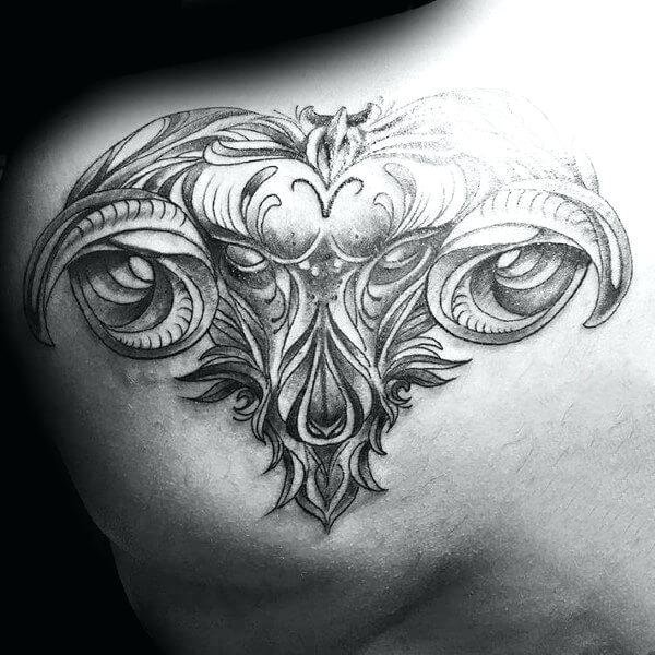 羊的纹身图案   多款设计别样的羊纹身图案