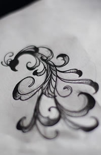 一款图腾凤凰纹身图案