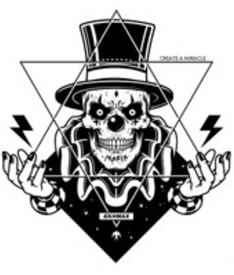 一款骷髅小丑纹身图案