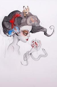 一款女郎纹身图案