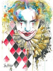 精美生动小丑纹身图案