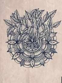 精美的梵花纹身手稿图案