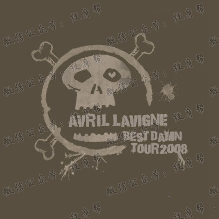 一款灰黑骷髅纹身图案