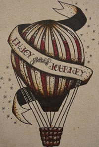 精美热气球纹身手稿图案