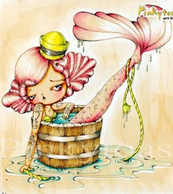 彩色卡通美人鱼纹身图片