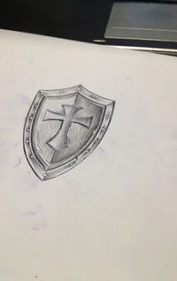 很酷的十字架纹身手稿图案