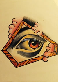 一款眼睛纹身手稿图案