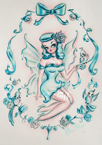 彩色精灵纹身图片