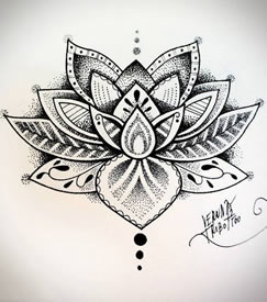 一款梵花纹身手稿图案