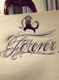 花体字纹身手稿图案