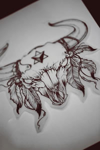 个性羚羊纹身手稿图案