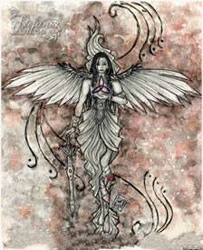 天使翅膀纹身手稿图案