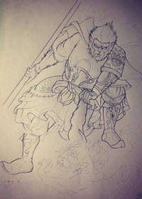 齐天大圣孙悟空纹身手稿图案