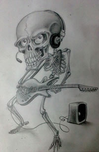 骷髅纹身手稿图案