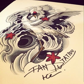 仙鹤纹身手稿图案缩略频道推荐图