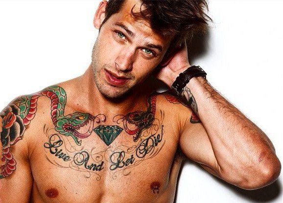 欧美风男简约纹身 霸气的欧美风男简约纹身几何纹身图案