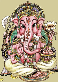 推荐一款象神纹身手稿图片