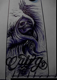 经典死神纹身手稿图案