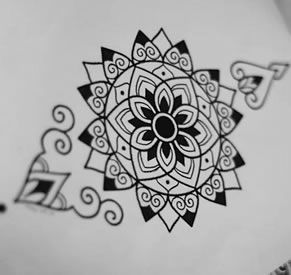 一款经典梵花纹身手稿图案