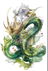 武汉纹身馆推荐一款传统龙纹身图案