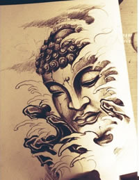 经典佛纹身手稿图案