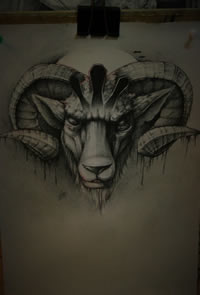 活泼的羚羊纹身手稿图案