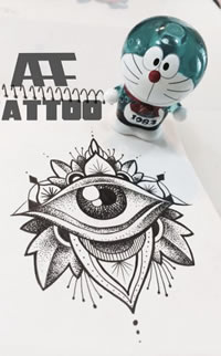 欧美经典上帝之眼梵花纹身手稿图案