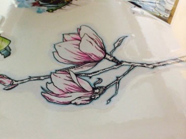 彩色梅花纹身手稿图案