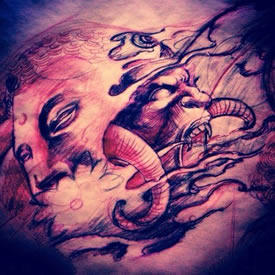 佛魔纹身手稿图片