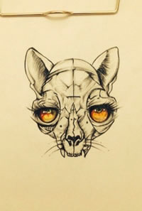 可爱的狗狗汪星人纹身手稿图案