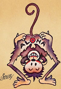 个性卡通猴子纹身图片