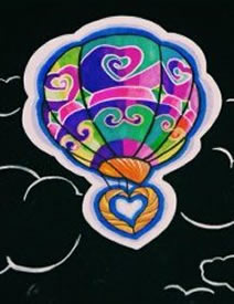 彩色热气球纹身手稿图案