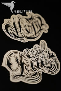 花体字纹身手稿图案