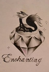 钻石狐狸纹身手稿图片