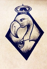 天鹅纹身手稿图案