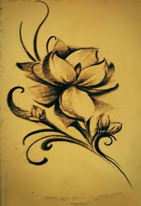 茉莉纹身手稿图片