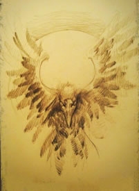 乌鸦纹身手稿图案