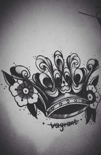 皇冠纹身手稿图案