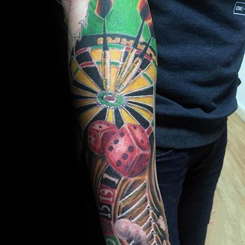 手臂上纹身图案   多款趣味十足的飞镖纹身图案