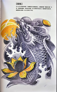 精美的包腿包臂鳌鱼手稿纹身图案