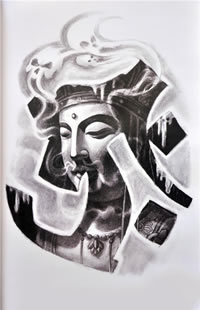 梵文地藏王菩萨手稿纹身图案