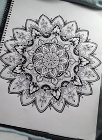 黑灰个性梵花纹身手稿图片