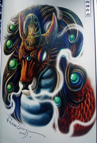 一款个性的神兽纹身图案